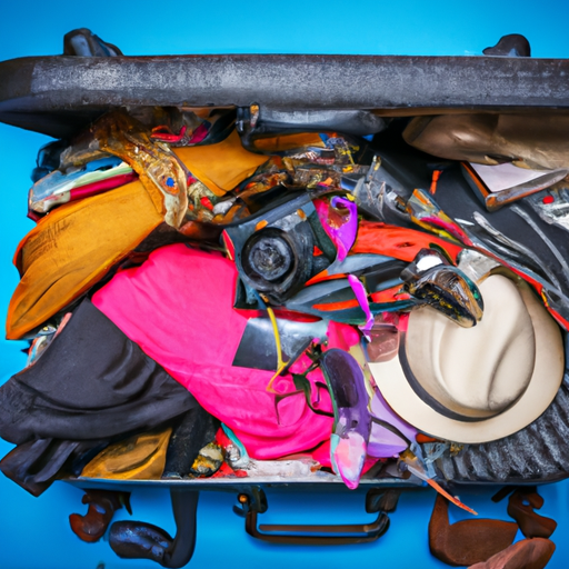 תמונה של מזוודה מאורגנת היטב עם פריטי נסיעות חיוניים